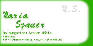 maria szauer business card